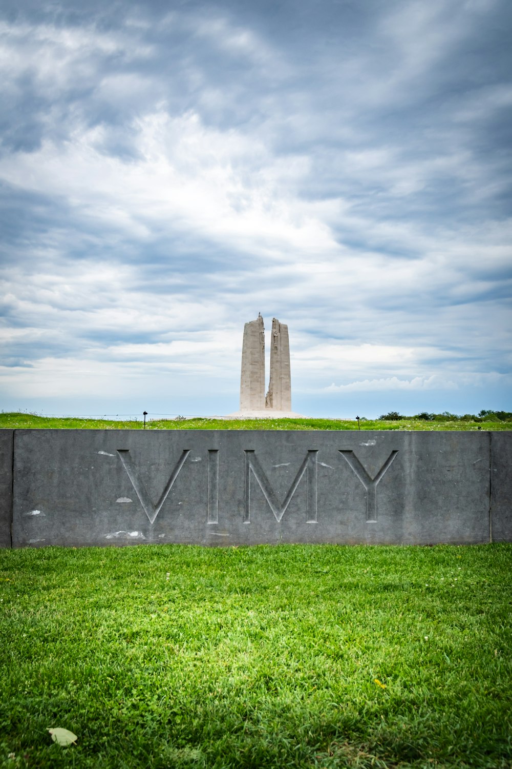 a monument with the word vimy written on it