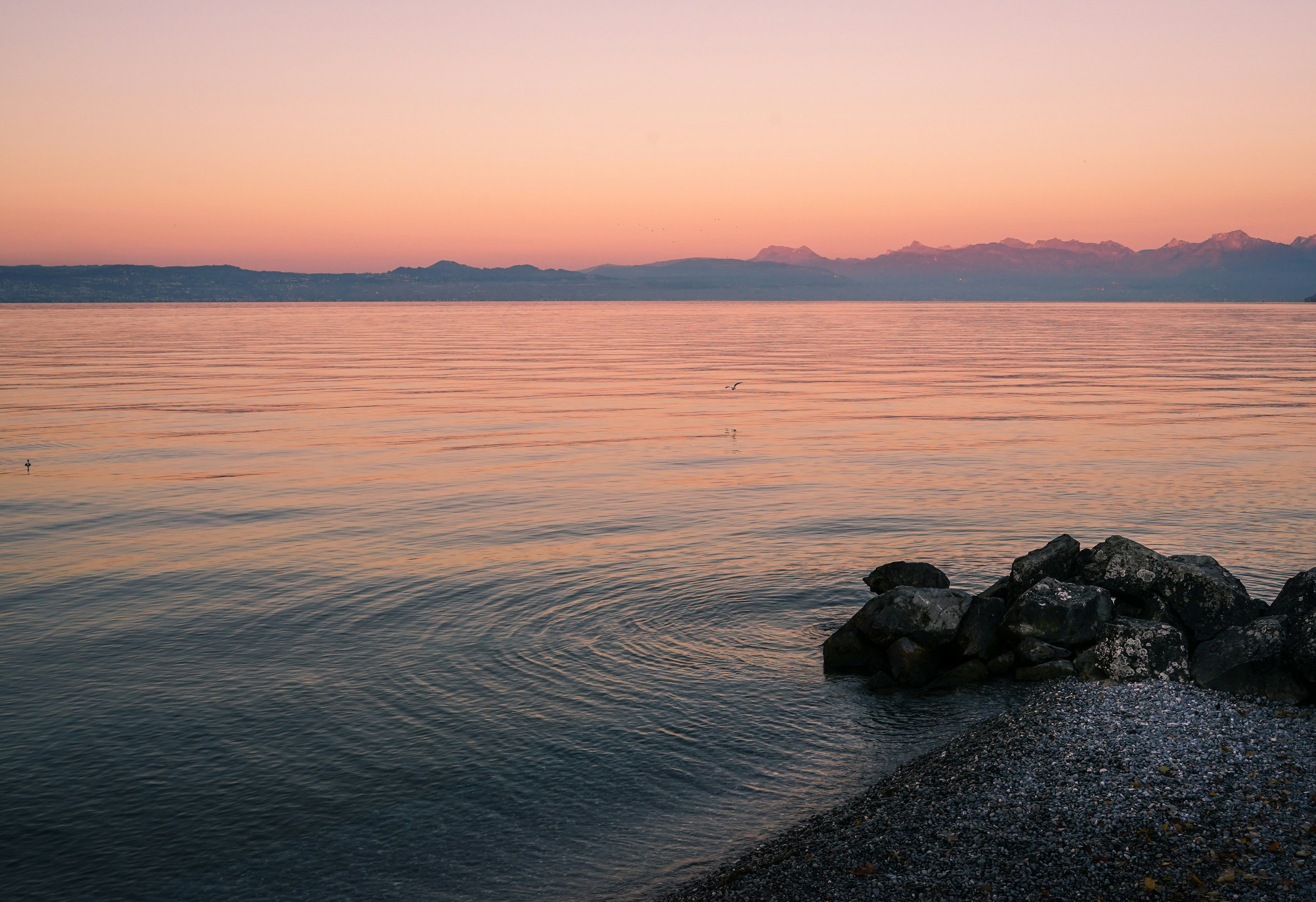 Sunrise on Lake Geneva, France