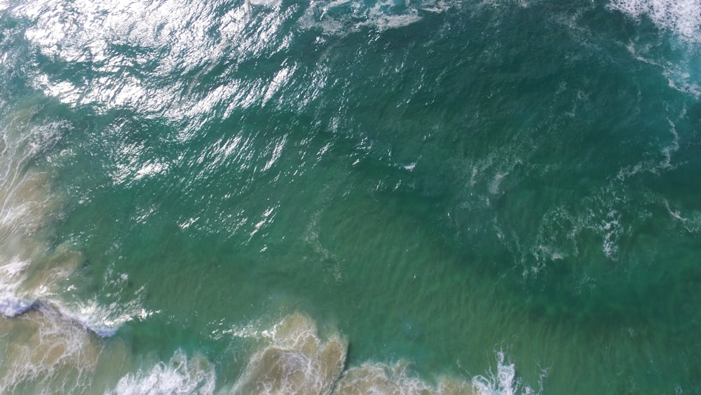 an aerial view of a body of water