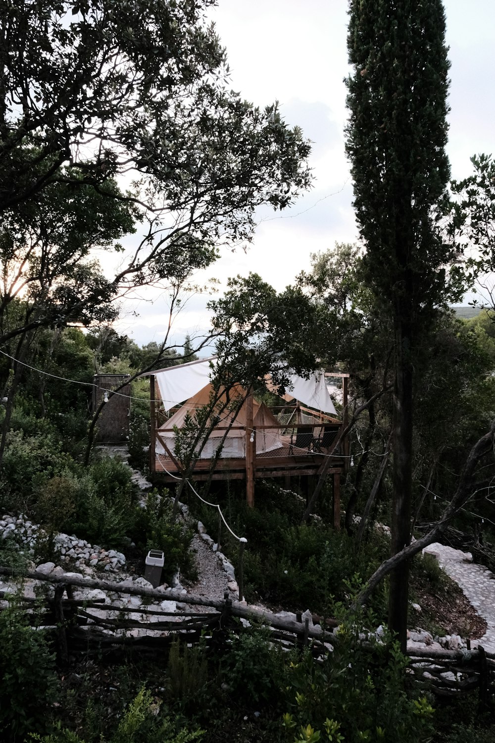 Una casa en medio de una zona boscosa