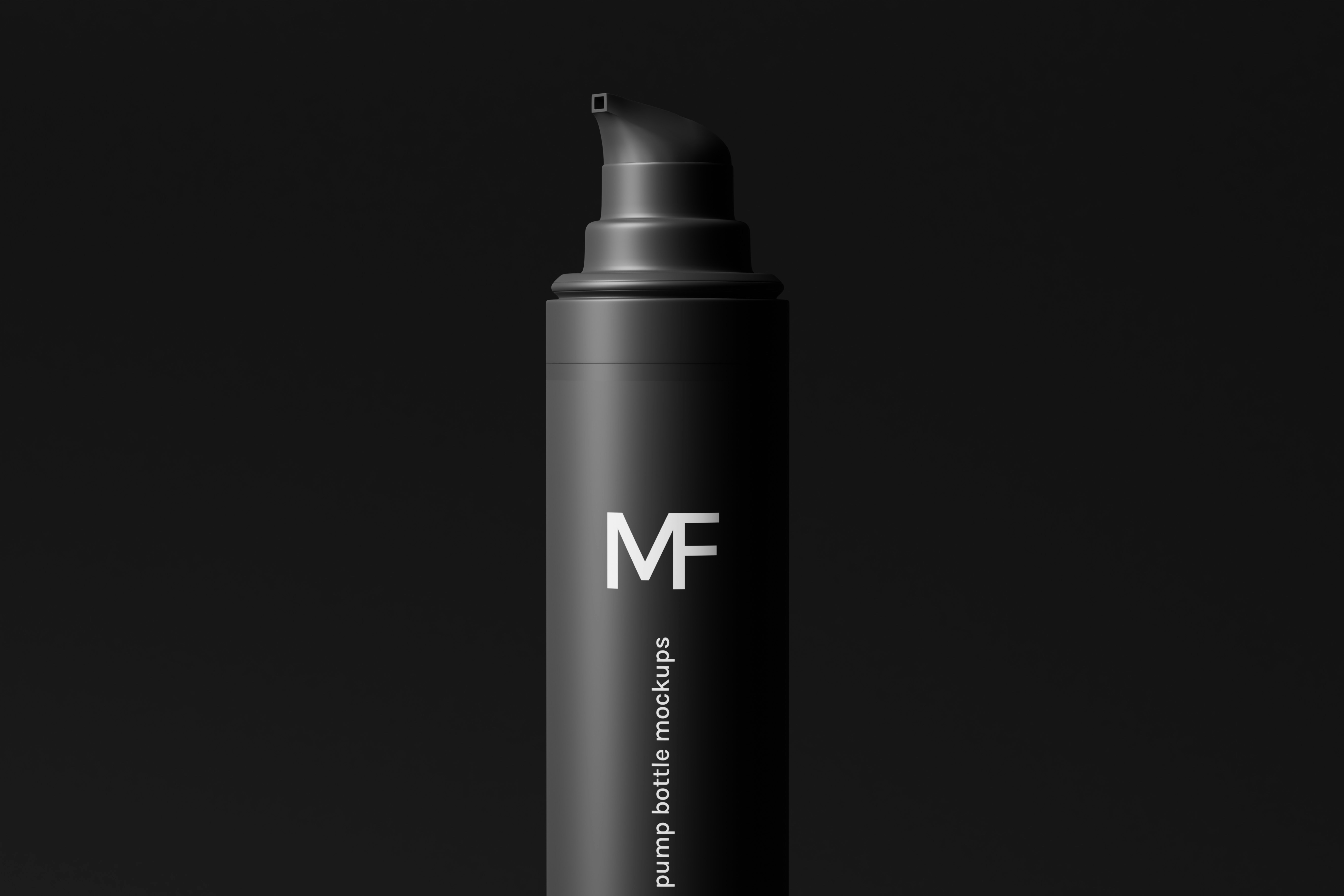 a bottle of mf hair products on a black background
