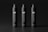 Three sleek black pump bottles with the logo 'MF' and the text 'slim & tall pump bottle mockups' are organized in a row against a dark background. The bottles have a minimalist and modern design.