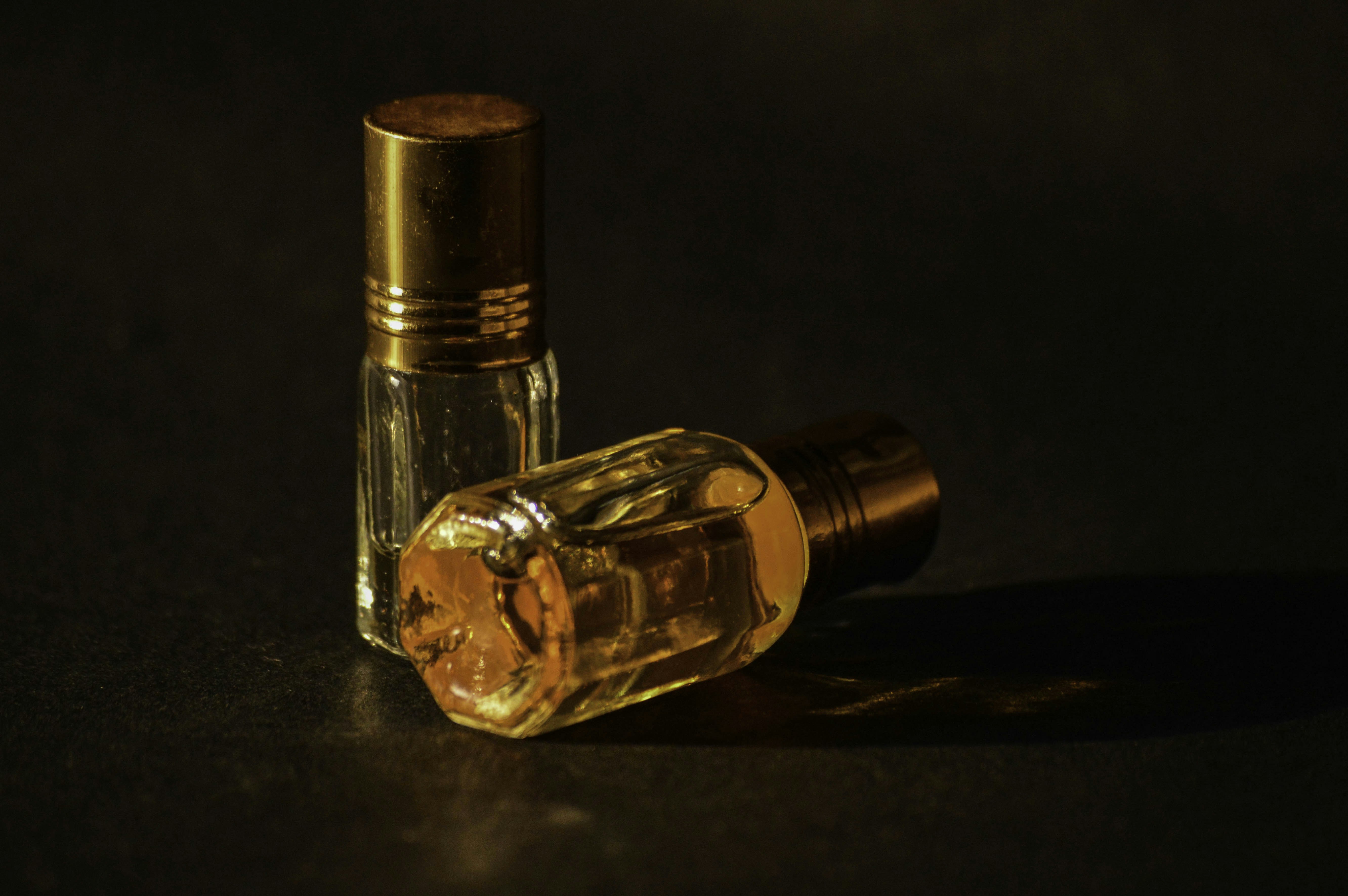 a bottle of perfume sitting on top of a table