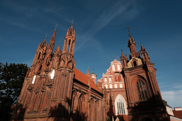 a large cathedral with a clock tower on top of it