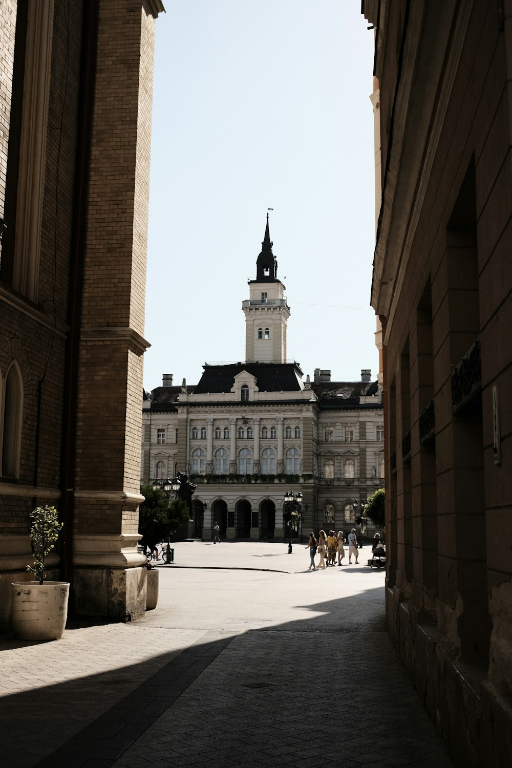 a large building with a clock tower on top of it