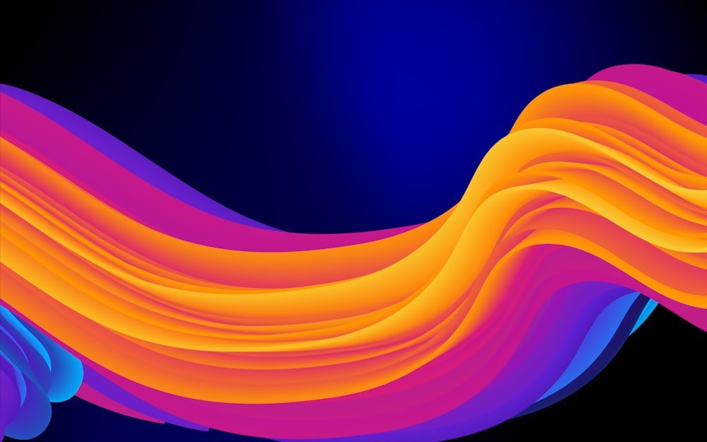 Un'onda colorata di vernice liquida o liquida su uno sfondo nero
