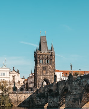 The historic Chain Bridge connecting Buda and Pest on a sunny day.