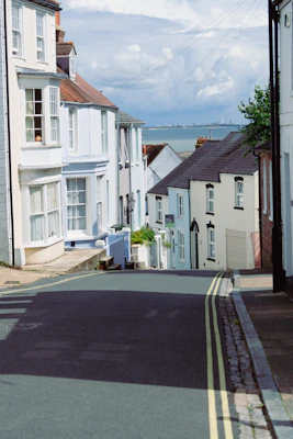 a street with houses on both sides of it