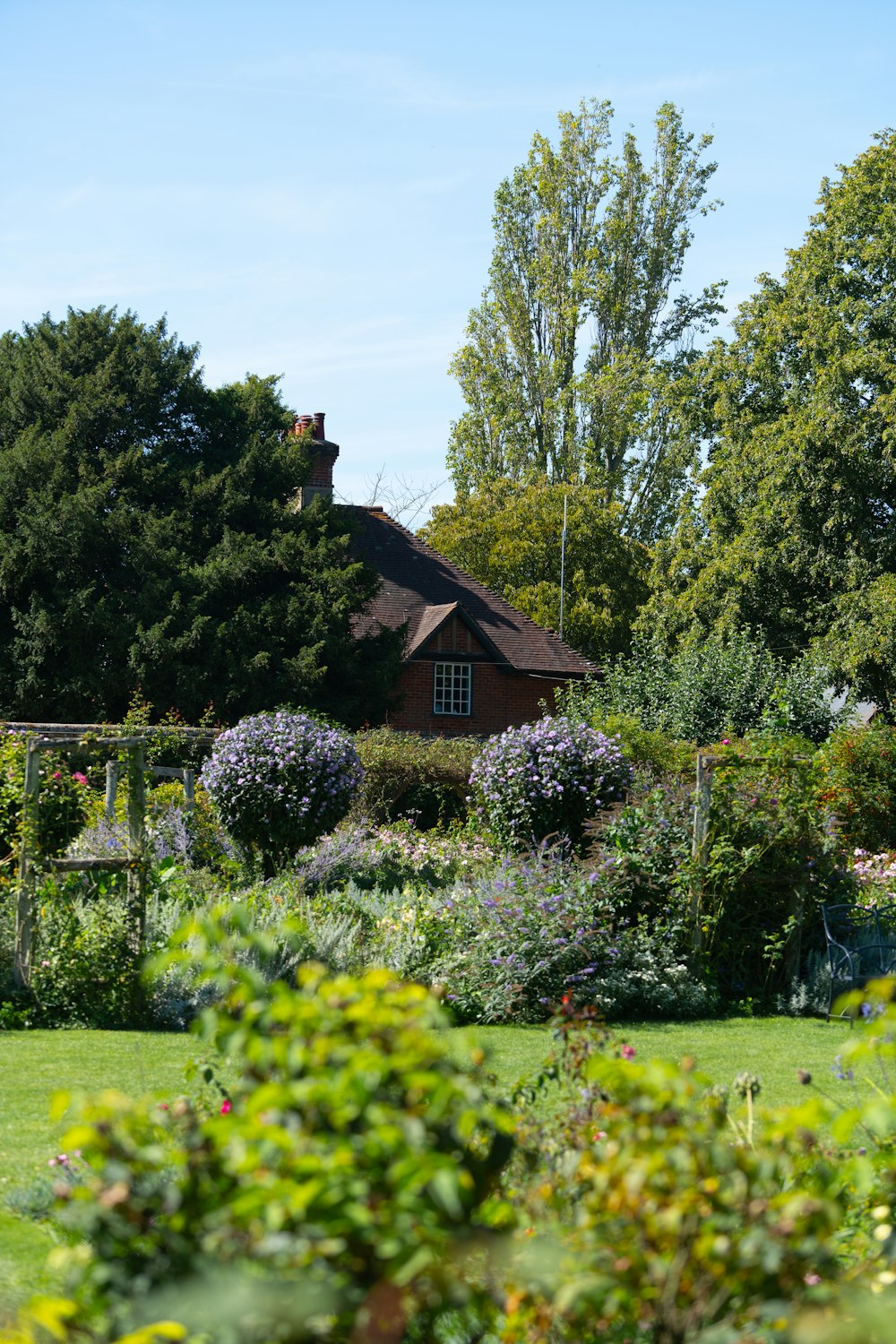 a house in the middle of a garden