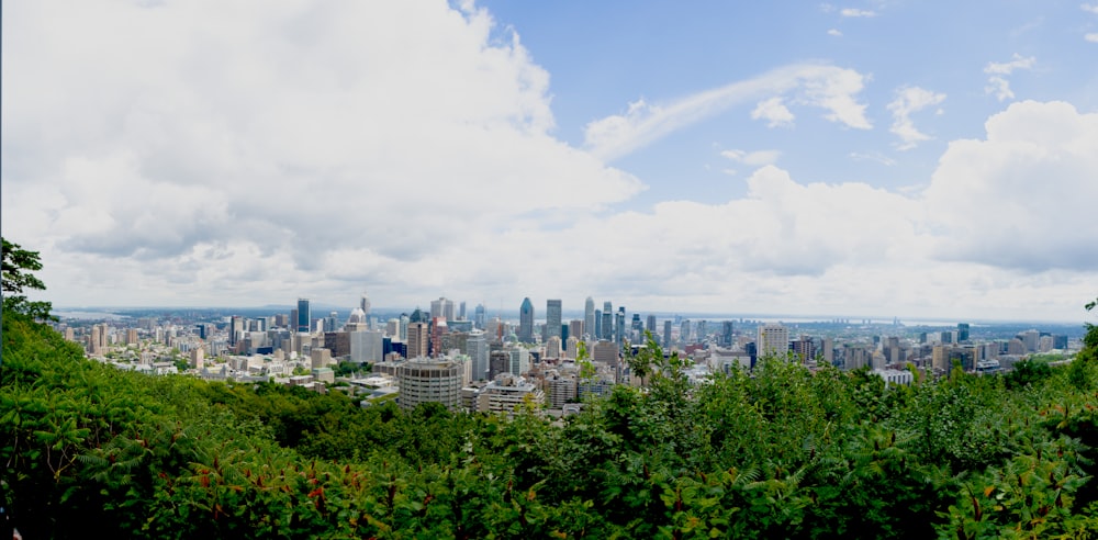 a view of a city from the top of a hill