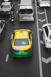 A diverse range of transportation vehicles in action.