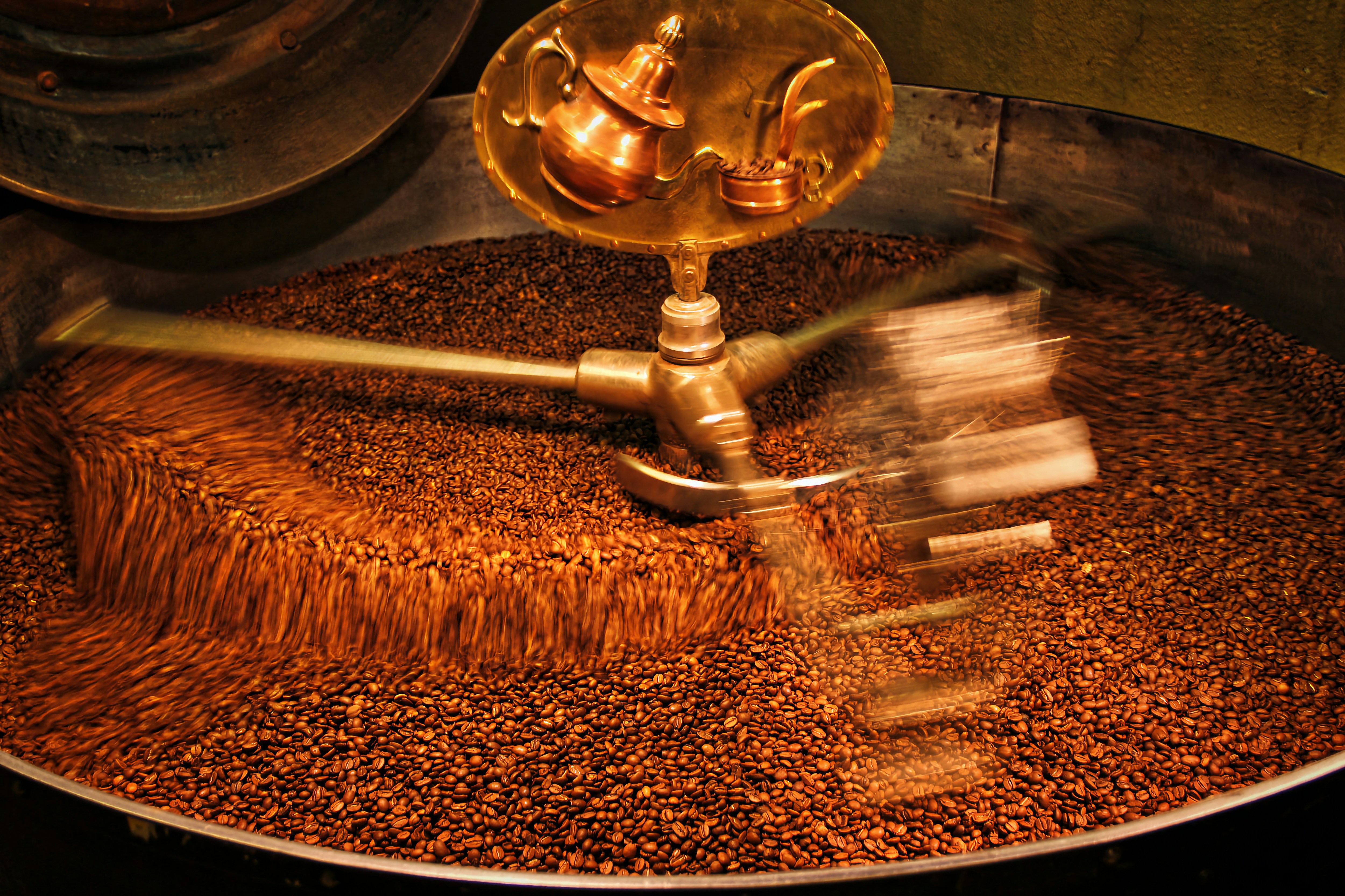 Coffee drum roasting