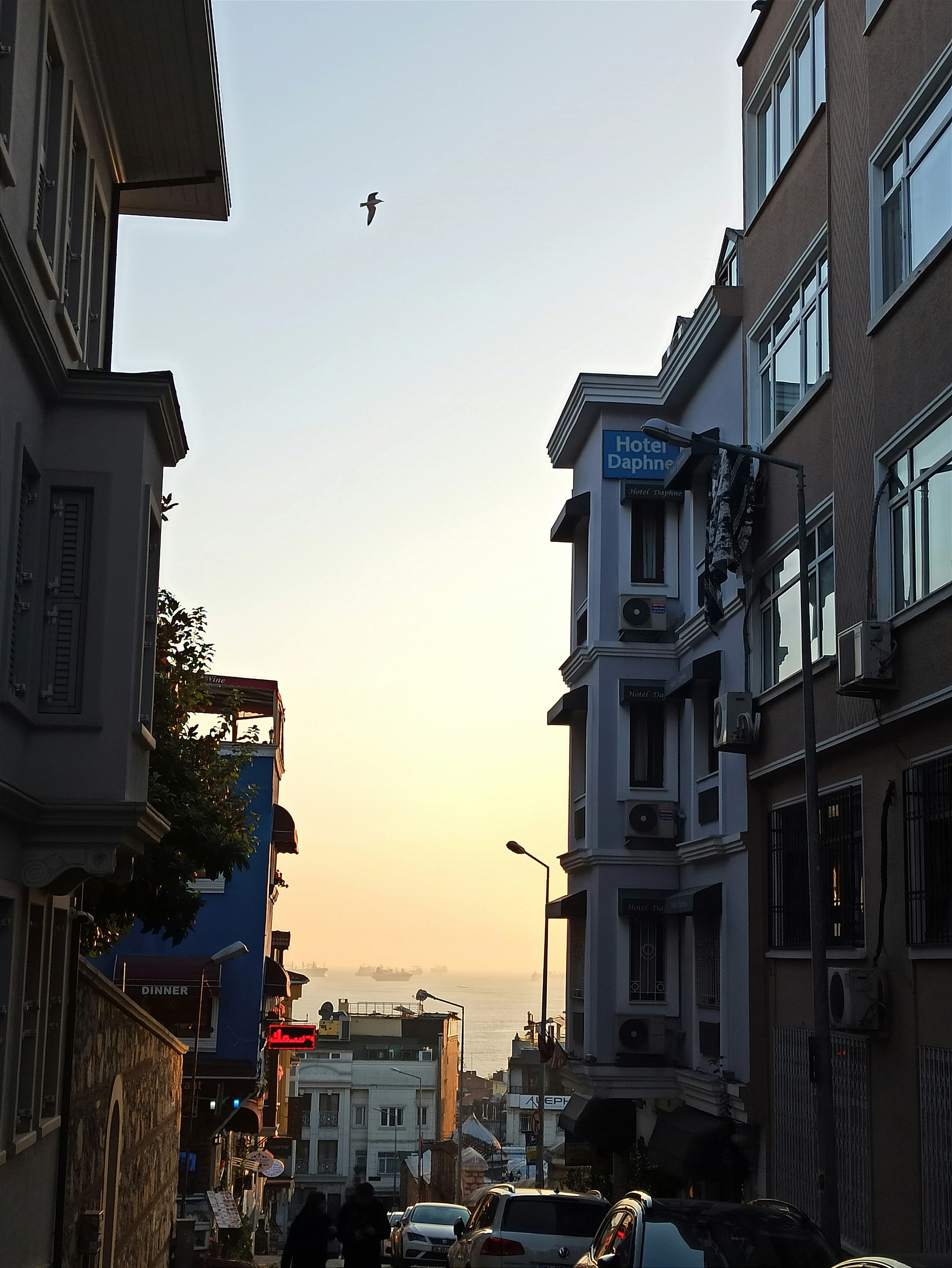 un gruppo di auto parcheggiate sul ciglio di una strada