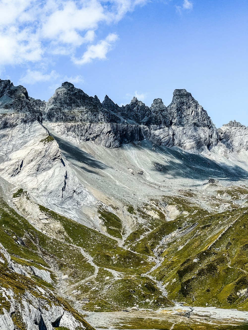 a view of a mountain range from a distance