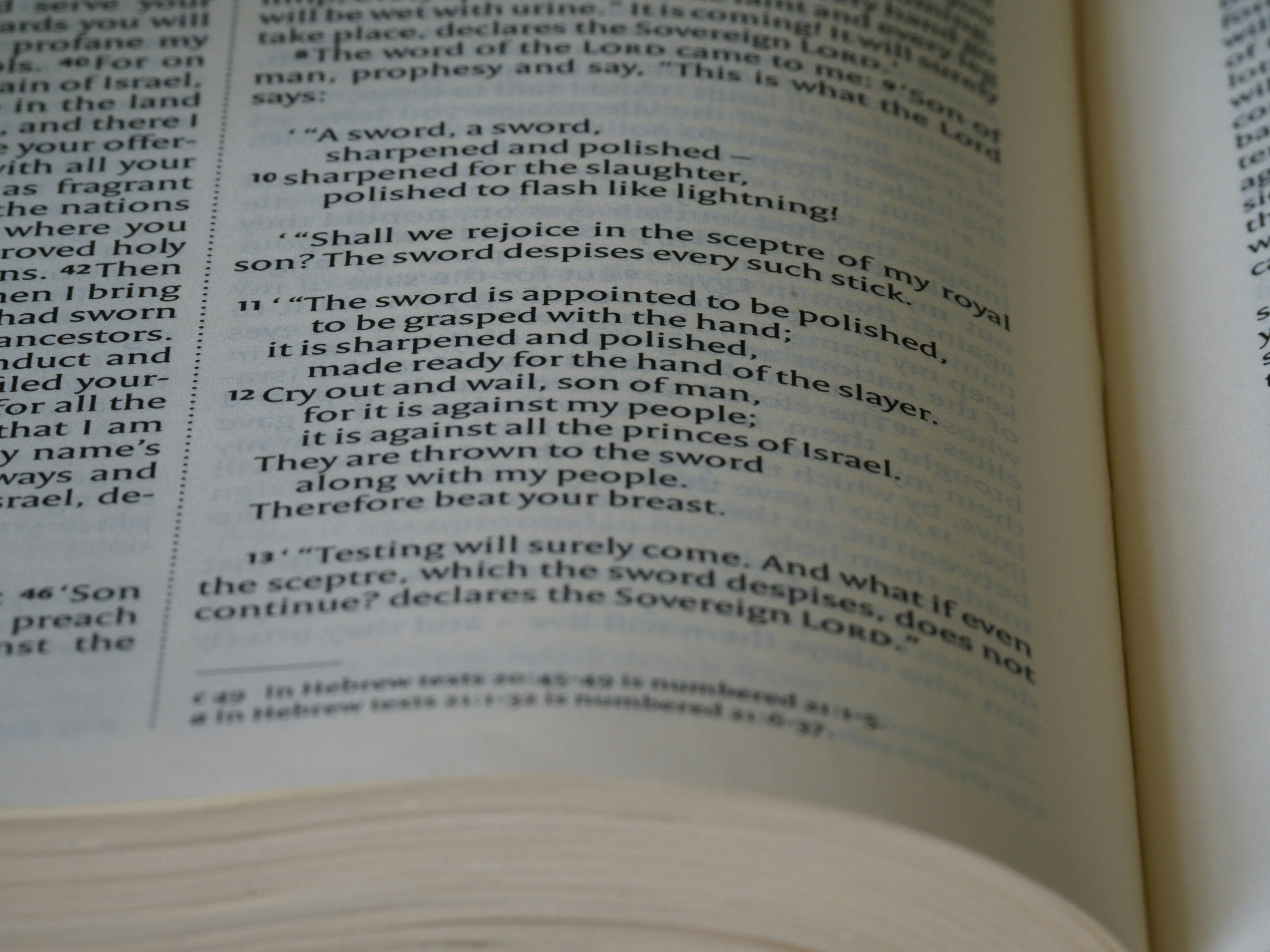 close up, bokeh, macro, blur, blurred background, close focus, bible, old testament, hebrew bible, christian, judaism, history, text, reading, bible study, devotions, text, NIV, New International Version, type, typography, canon, christianity, holy scripture, holy bible, scripture, old testament, hebrew bible, prophecy, exile, judgement, judgment, redemption, ezekiel, ezechiel, יְחֶזְקֵאל ,Yəḥezqēʾl, septuagint, book of ezekiel, prophet, prophecy, son of buzi, destruction of jerusalem, restoration of israel, restoration, babylonian captivity, babylon,