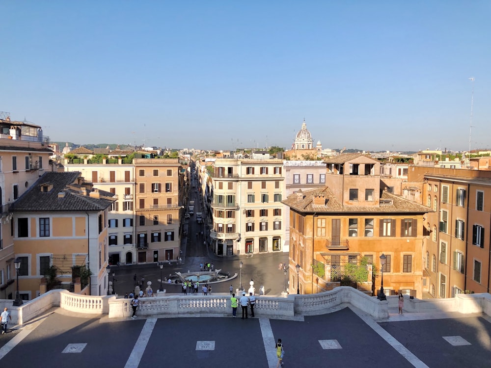 a view of a city from the top of a building