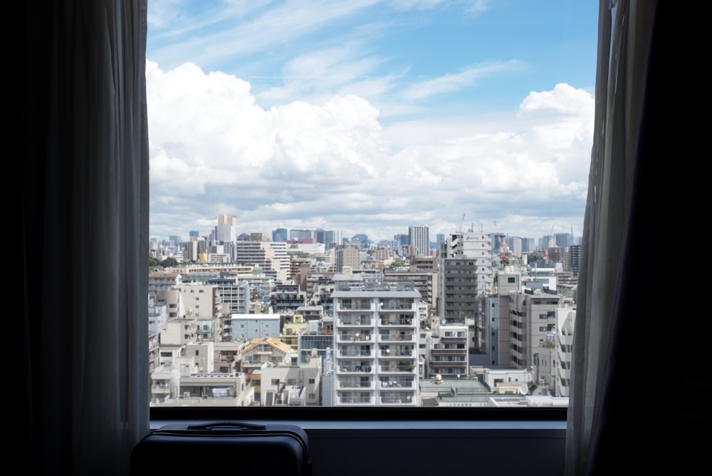 a view of a city from a window