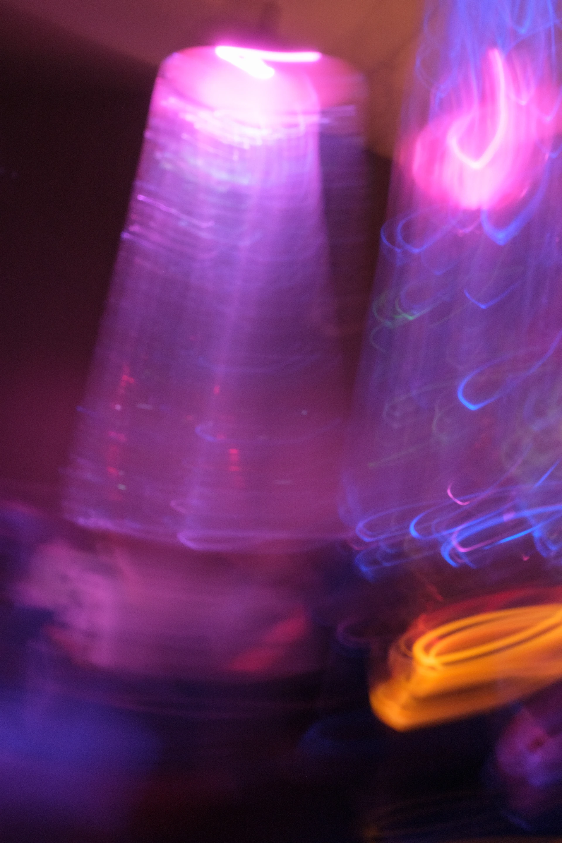 a blurry photo of a person holding a frisbee