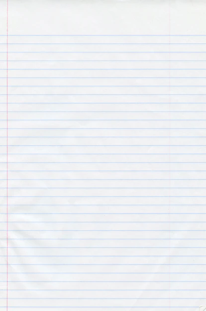 a piece of lined paper with red lines