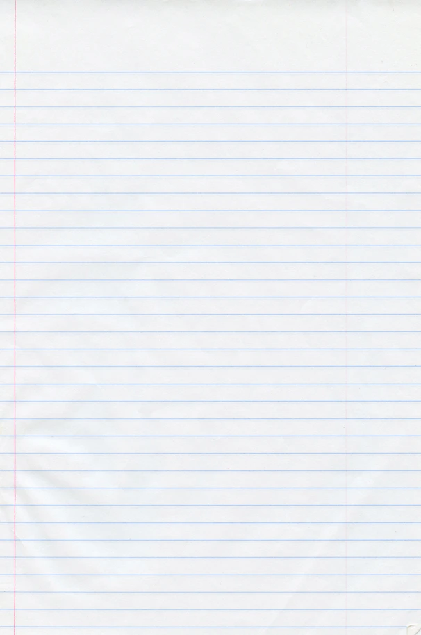a piece of lined paper with red lines