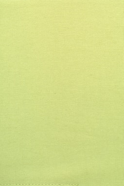 A plain textile surface with a uniform light green color and visible stitching along the bottom edge.