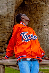 Orange Stripe Windbreaker