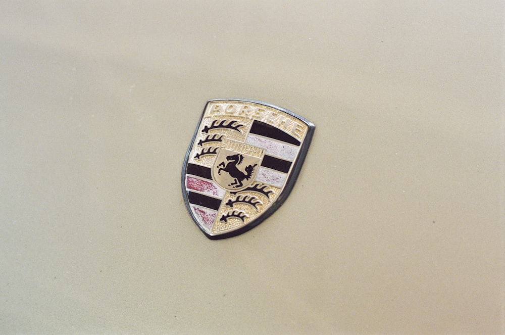 a badge on the side of a white car