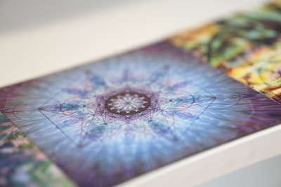 Close-up of colorful abstract digital artwork on a computer screen.