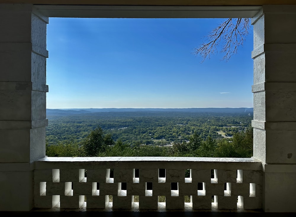 a view of a valley from a window