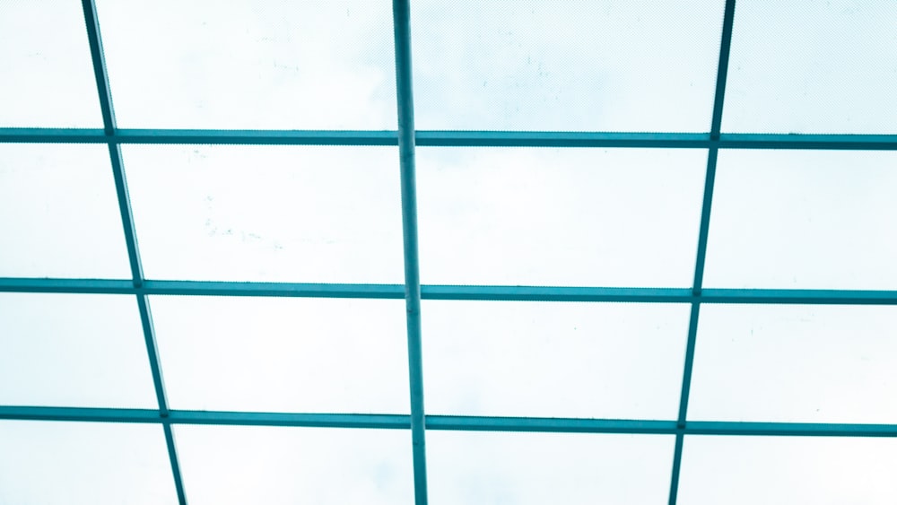 a close up of a ceiling with a sky background