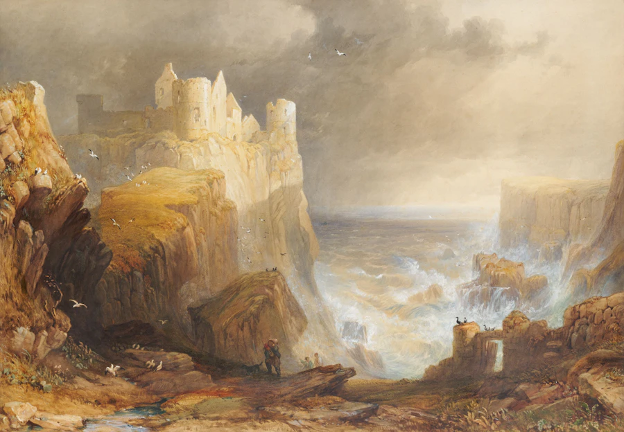 Dunluce Castle, County Antrim, Ireland, watercolour by Henry Gastineau, 1839