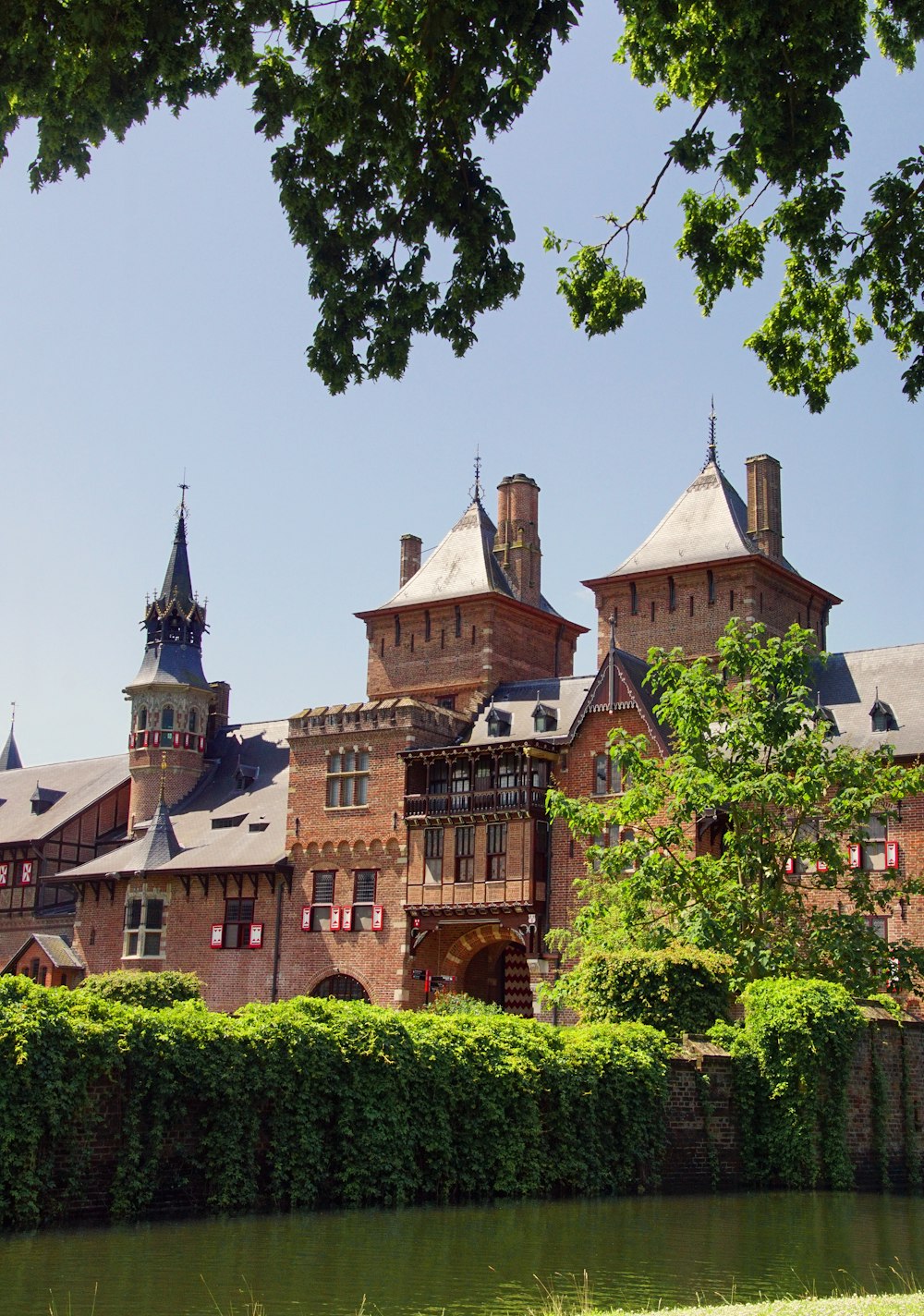 a large brick building with a clock tower on top of it