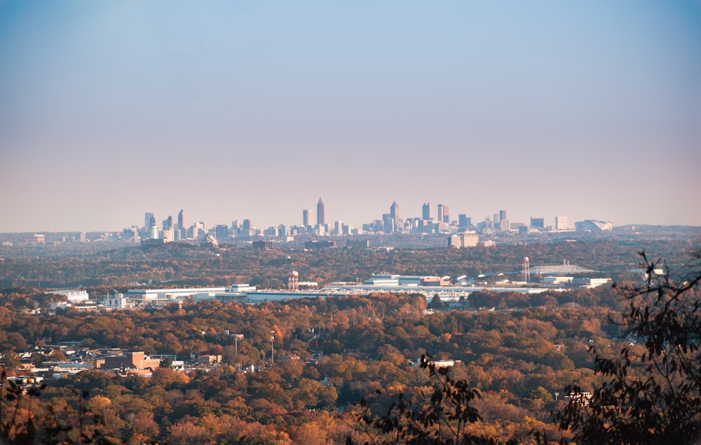 a view of a city from the top of a hill