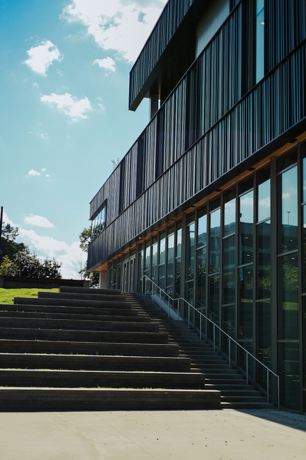 a set of stairs leading up to a building