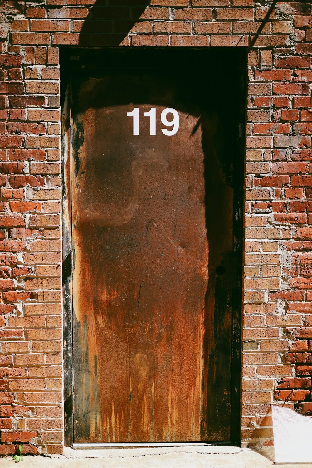 a door with the number 19 painted on it
