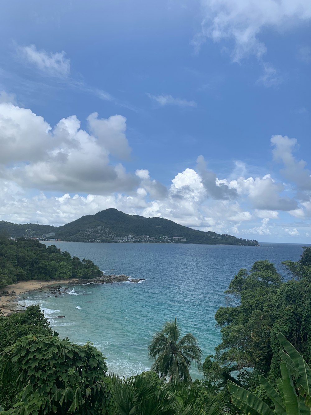 a view of the ocean from a hill