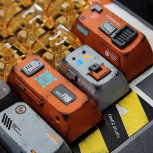 a close up of a keyboard with many different types of buttons