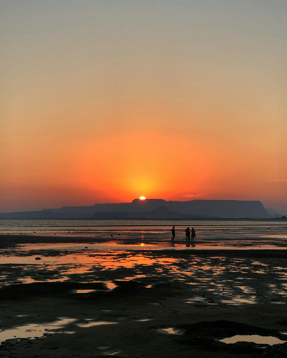 a couple of people standing on top of a beach