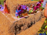 A colorful collection of handmade artworks on display.