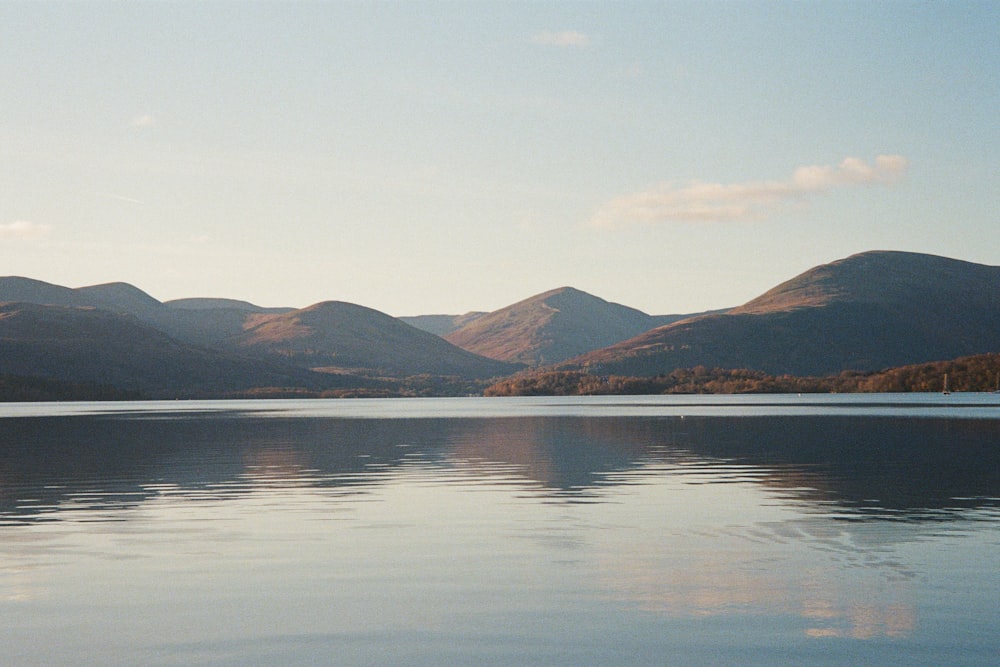 a large body of water surrounded by mountains