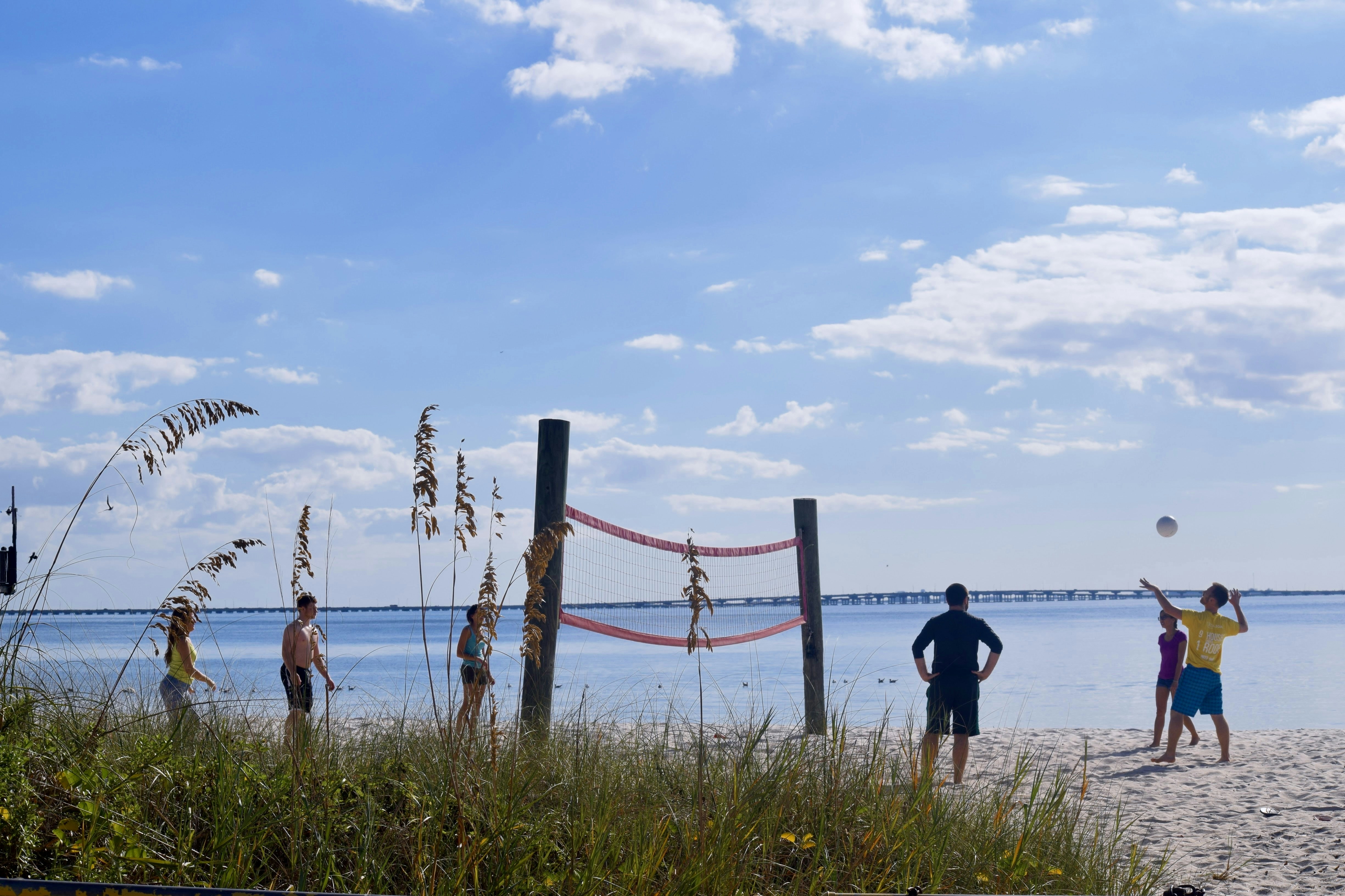 Person playing volleyball game