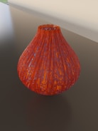 A vibrant 3D printed vase with intricate patterns.