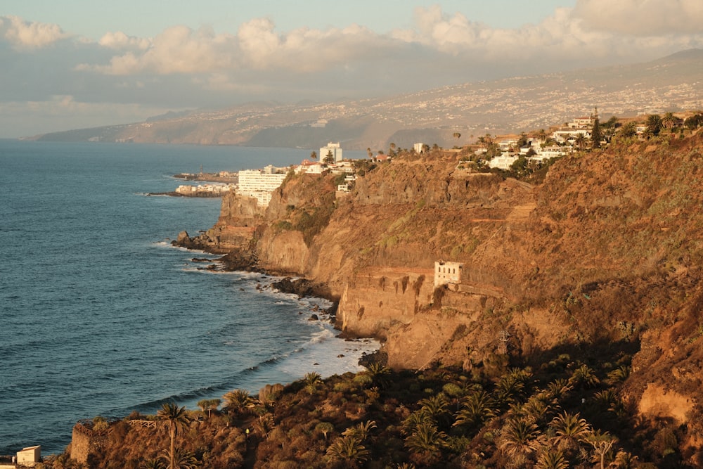 a view of the ocean from a cliff