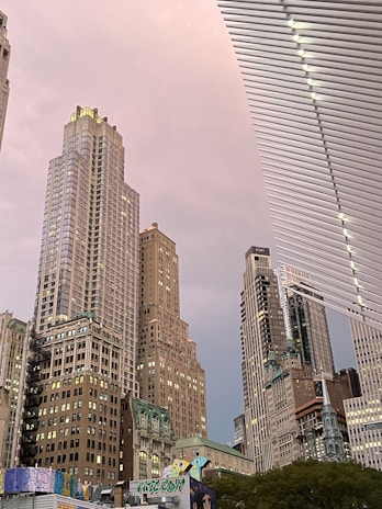 An artistic representation of architectural trends in a cityscape.