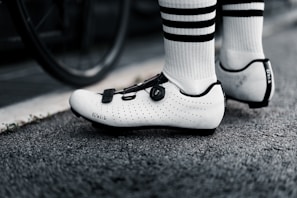 Close-up of a bicycle pedal designed for small feet.