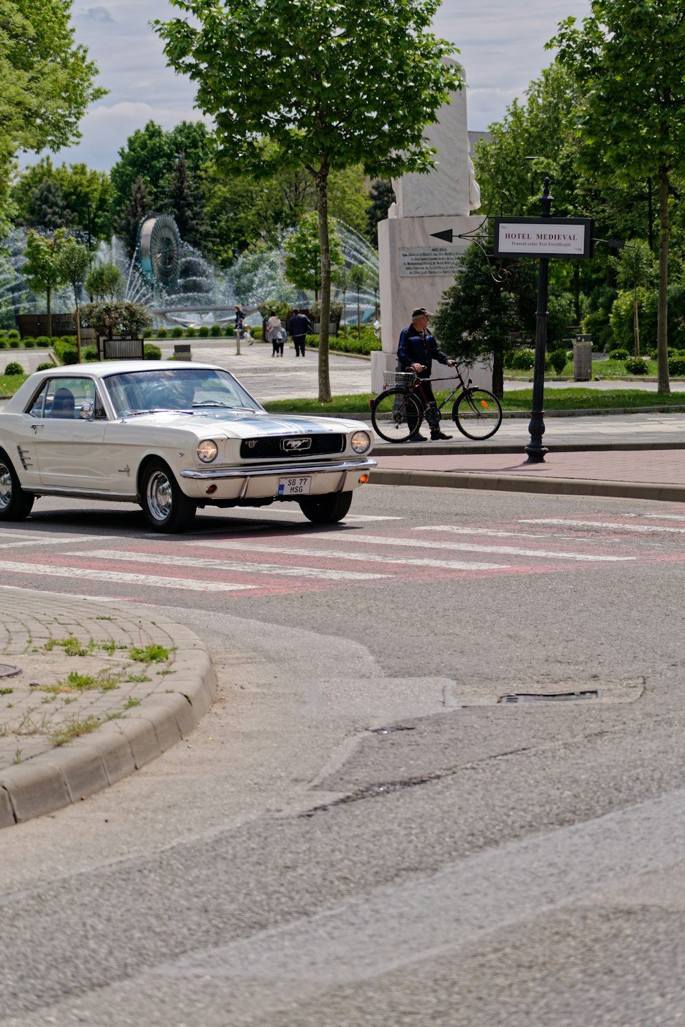 a car that is sitting in the street