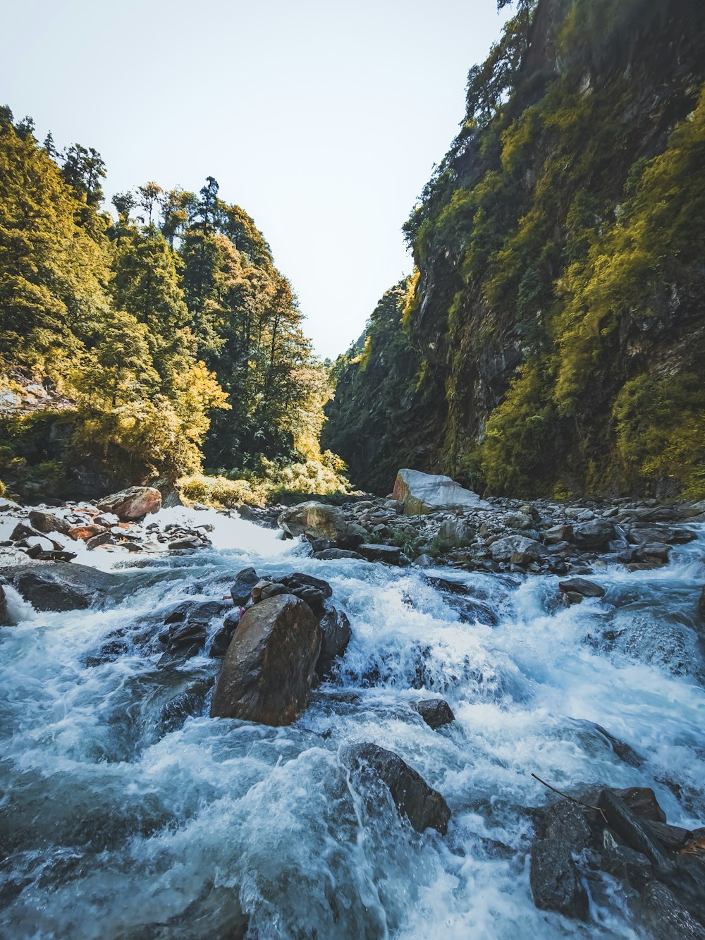 a river that has some rocks in it