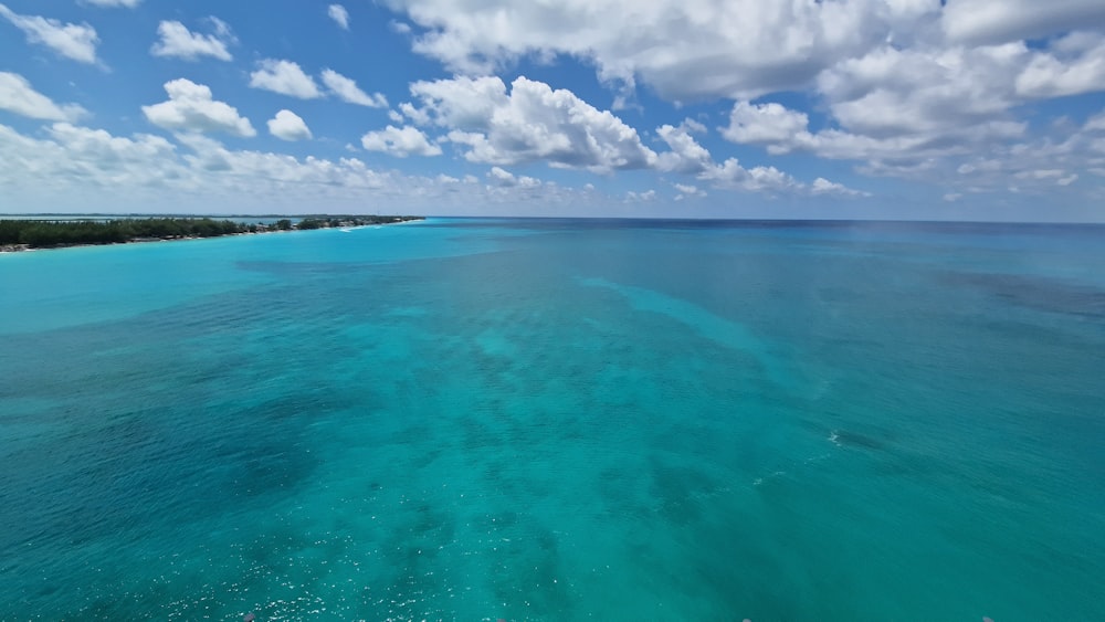 a view of the ocean from a plane