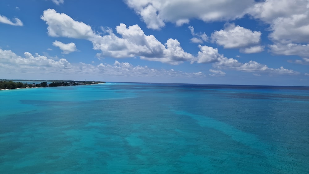 a view of the ocean from a plane