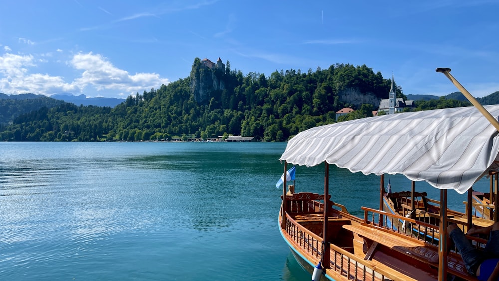 a boat that is sitting in the water